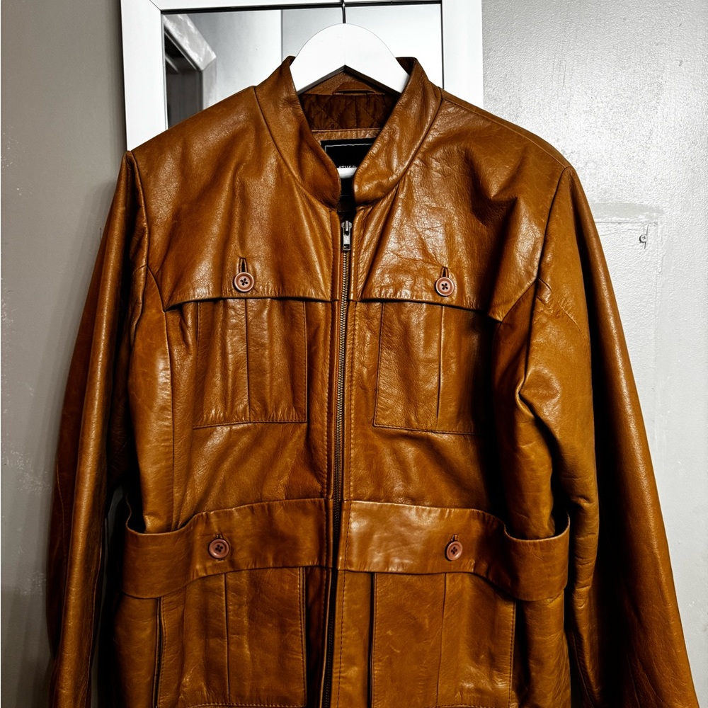 Men's Brown Leather Field Jackets